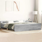 vidaXL Bettgestell mit Kopf- und Fußteil Grau Sonoma 200x200 cm