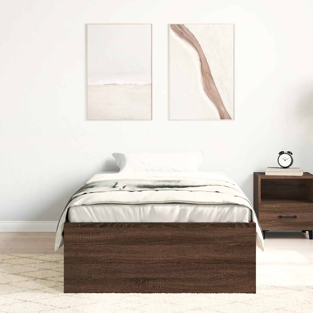 vidaXL Bettgestell Braun Eichen-Optik 90x200 cm