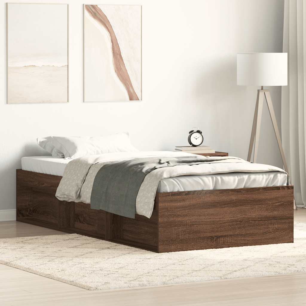 vidaXL Bettgestell Braun Eichen-Optik 90x200 cm