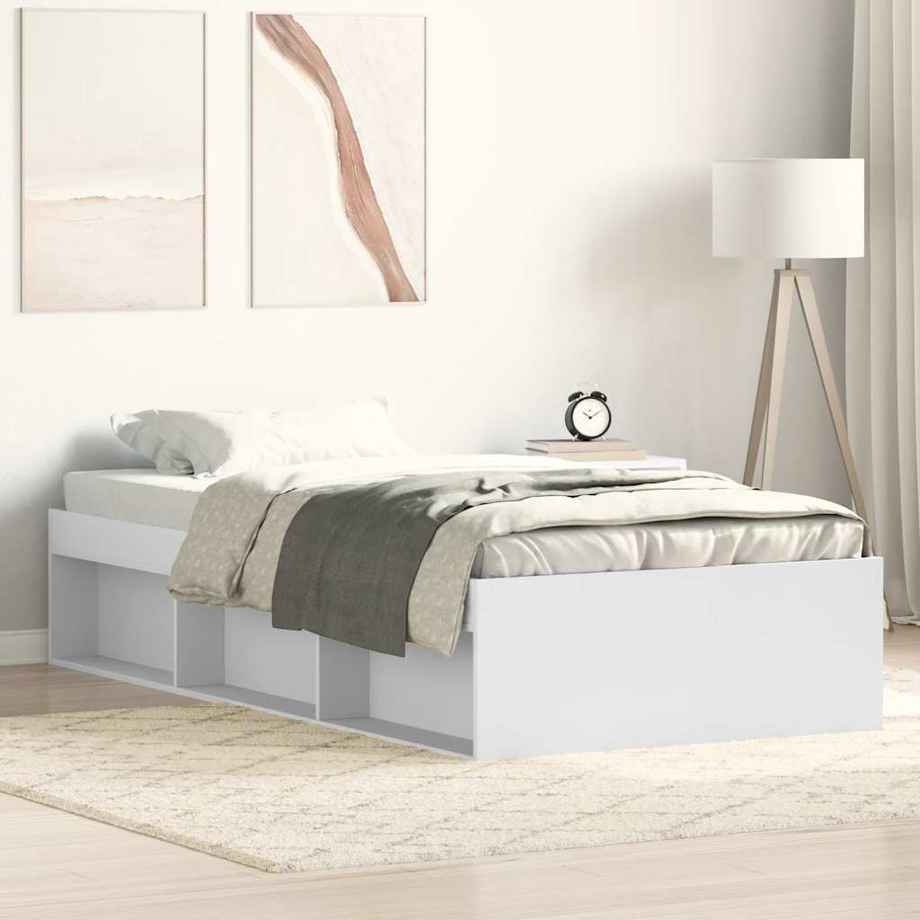 vidaXL Bettgestelll Weiß 100x200 cm