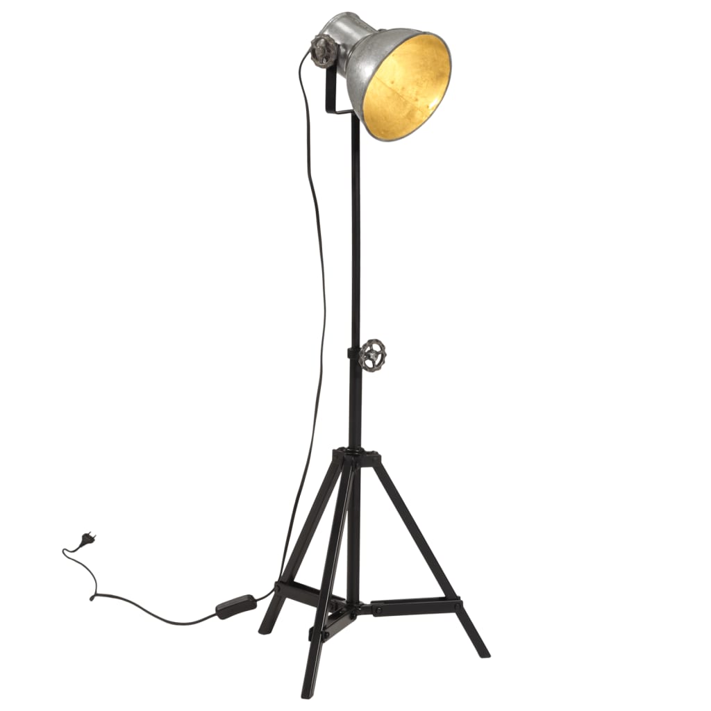 vidaXL Stehleuchte 25 W Vintage-Silber 35x35x65/95 cm E27