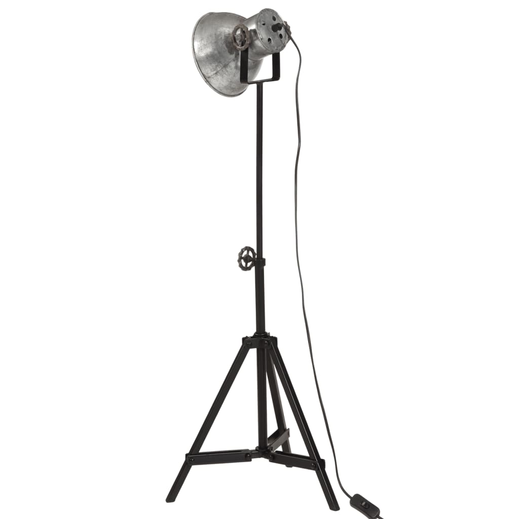 vidaXL Stehleuchte 25 W Vintage-Silber 35x35x65/95 cm E27