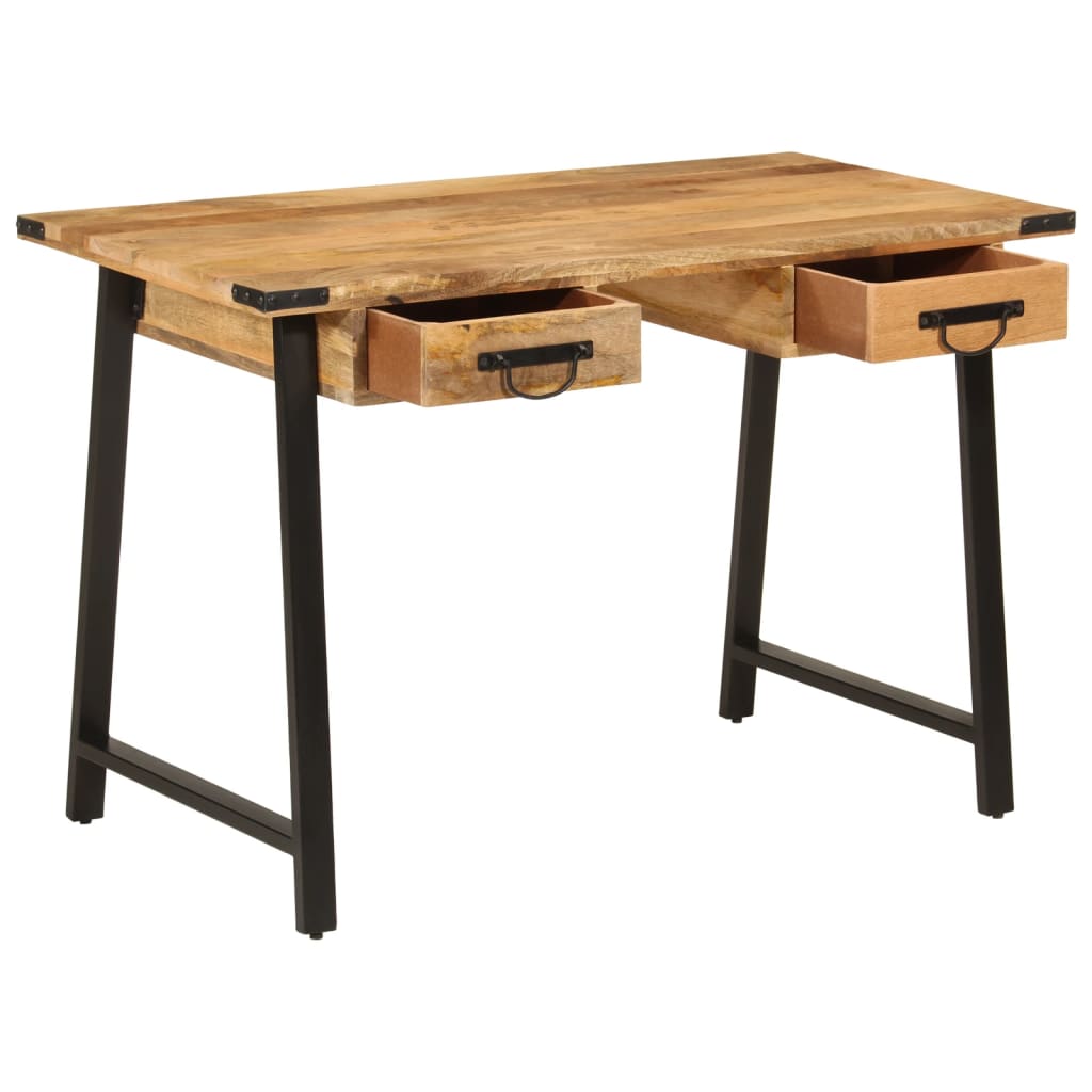 vidaXL Schreibtisch mit Schubladen 105x55x70 cm Massivholz Mango Eisen