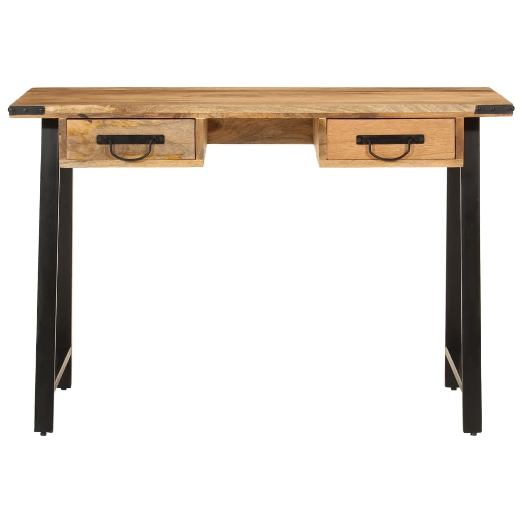 vidaXL Schreibtisch mit Schubladen 105x55x70 cm Massivholz Mango Eisen