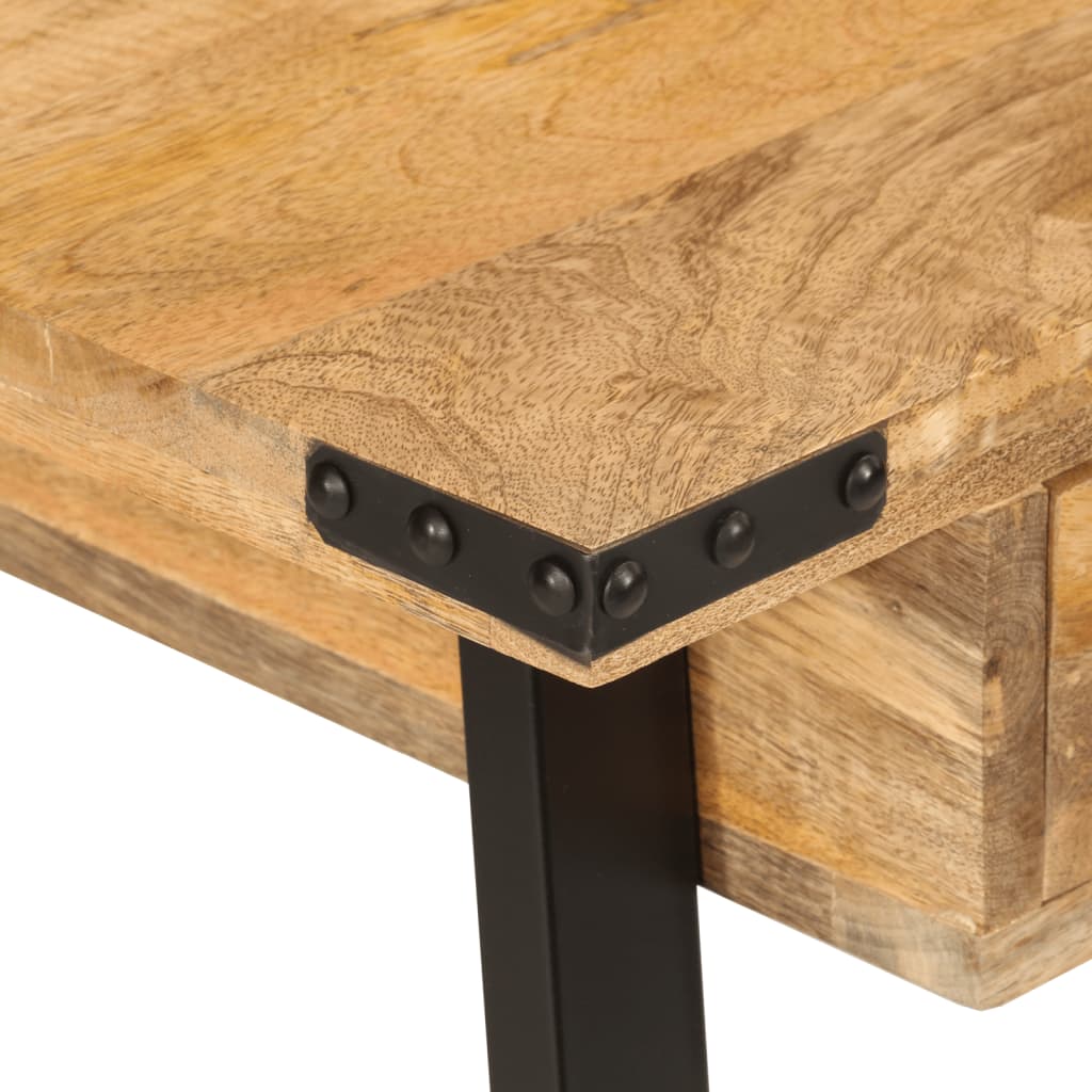 vidaXL Schreibtisch mit Schubladen 105x55x70 cm Massivholz Mango Eisen