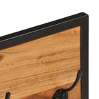 vidaXL Wandgarderobe 90x1x35 cm Massivholz Akazie und Eisen