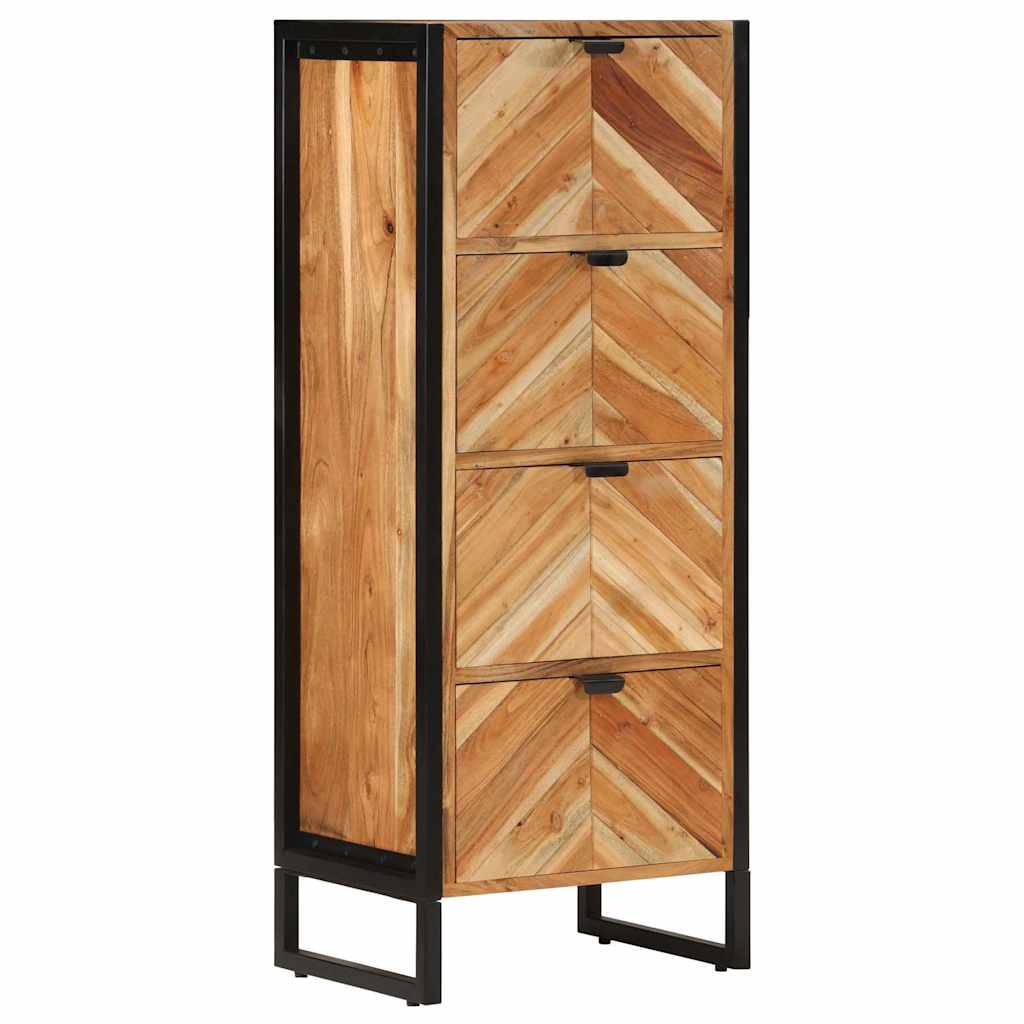 vidaXL Badschrank 40x30x100 cm Massivholz Akazie und Eisen