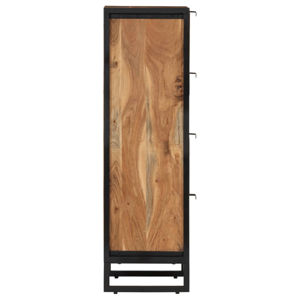 vidaXL Badschrank 40x30x100 cm Massivholz Akazie und Eisen