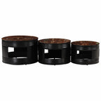 vidaXL Beistelltische Fass-Design 3 Stk. Massives Altholz