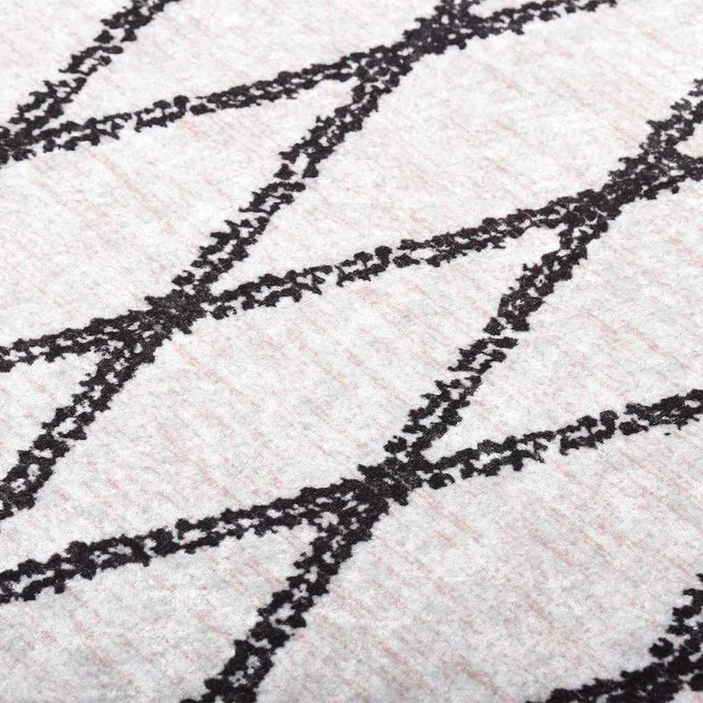 vidaXL Teppich Waschbar Schwarz und Weiß 120x170 cm