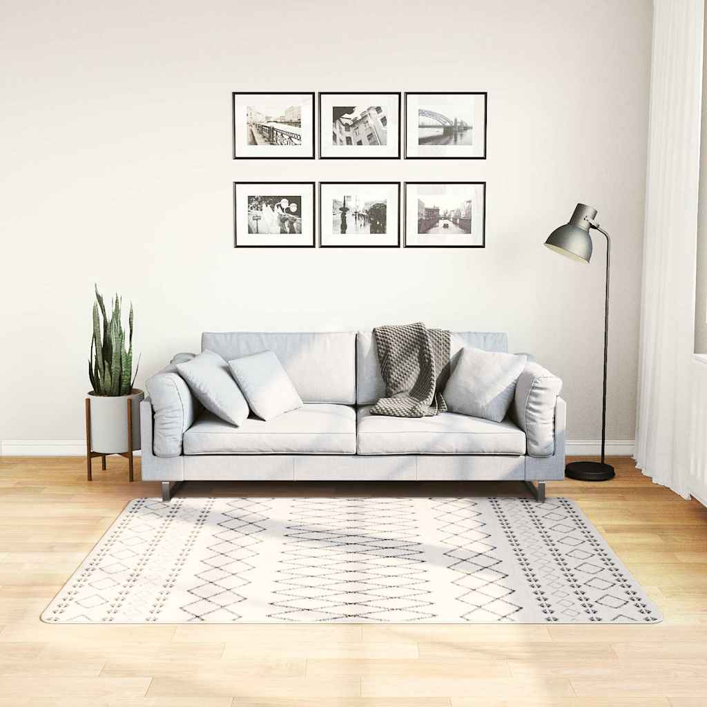 vidaXL Teppich Waschbar Schwarz und Weiß 120x170 cm