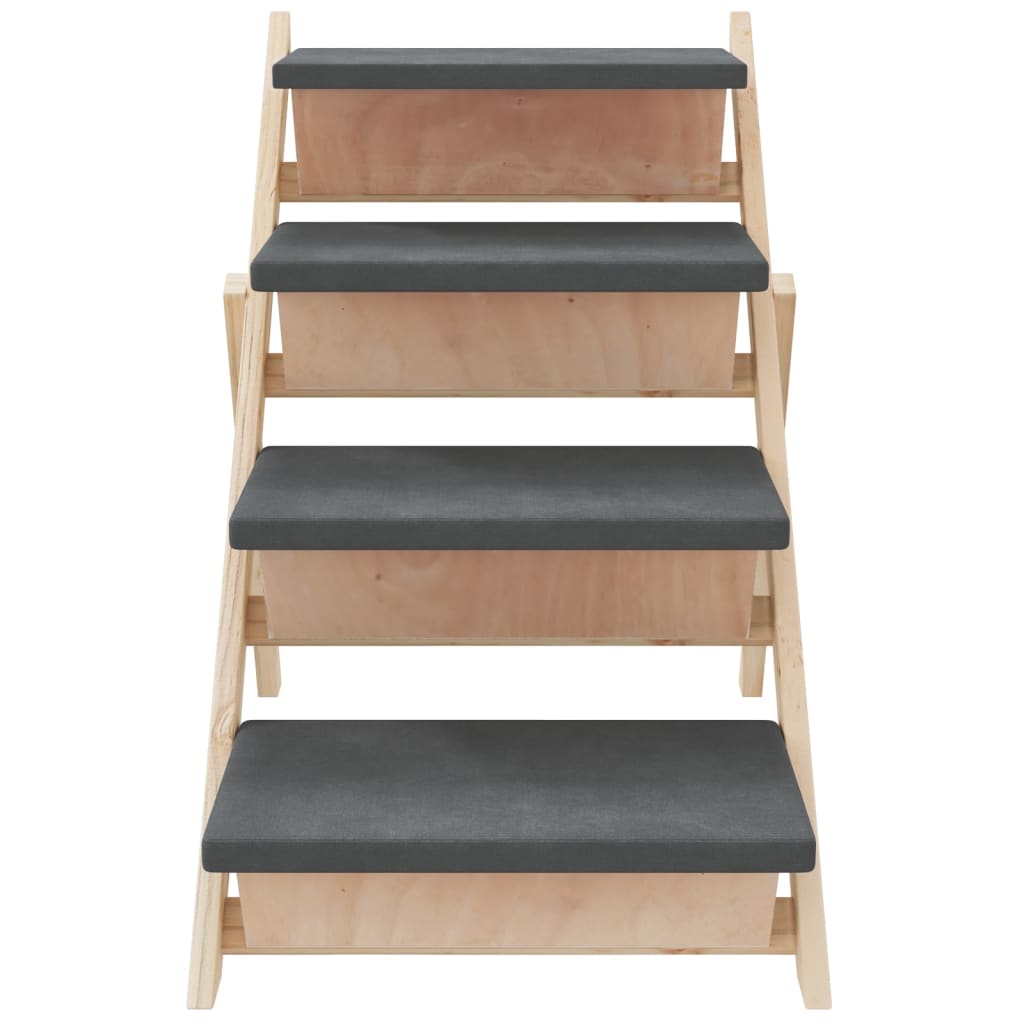 vidaXL Hundetreppe Grau 105x47 cm Massivholz Tanne