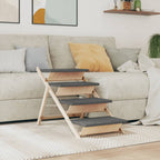 vidaXL Hundetreppe Grau 105x47 cm Massivholz Tanne