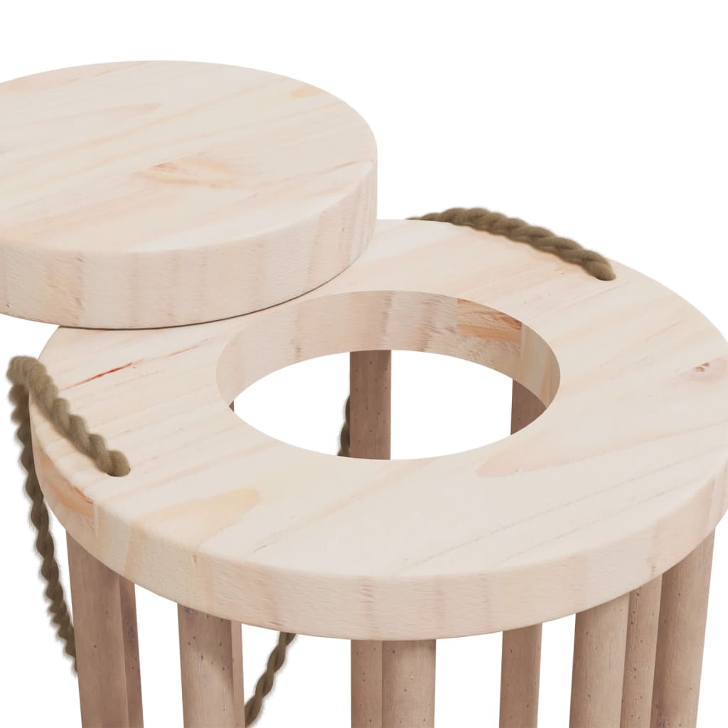 vidaXL Heuraufe für Kaninchen Ø15x25,5 cm Massivholz Tanne