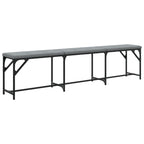 vidaXL Essbank Hellgrau 186x32x45 cm Stahl und Stoff