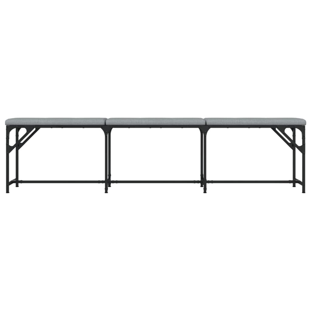 vidaXL Essbank Hellgrau 186x32x45 cm Stahl und Stoff
