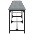 vidaXL Essbank Hellgrau 186x32x45 cm Stahl und Stoff