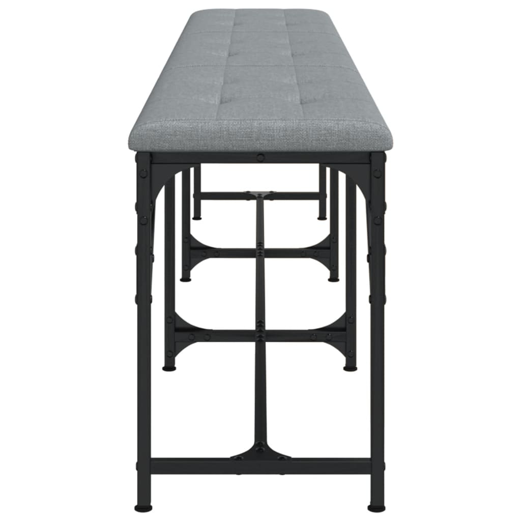 vidaXL Essbank Hellgrau 186x32x45 cm Stahl und Stoff