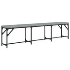 vidaXL Essbank Hellgrau 186x32x45 cm Stahl und Stoff
