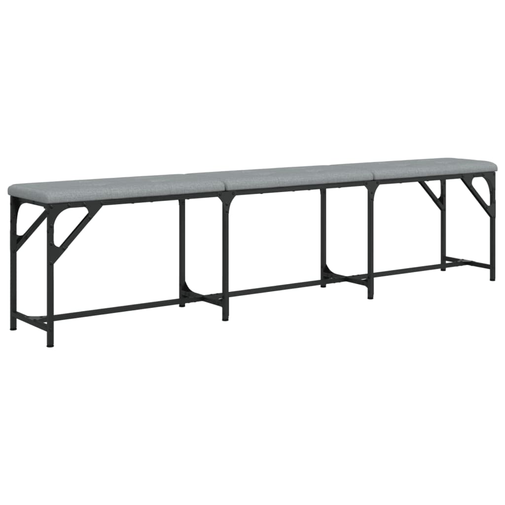 vidaXL Essbank Hellgrau 186x32x45 cm Stahl und Stoff