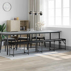 vidaXL Essbank Schwarz 248x32x45 cm Stahl und Kunstleder