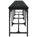 vidaXL Essbank Schwarz 248x32x45 cm Stahl und Kunstleder
