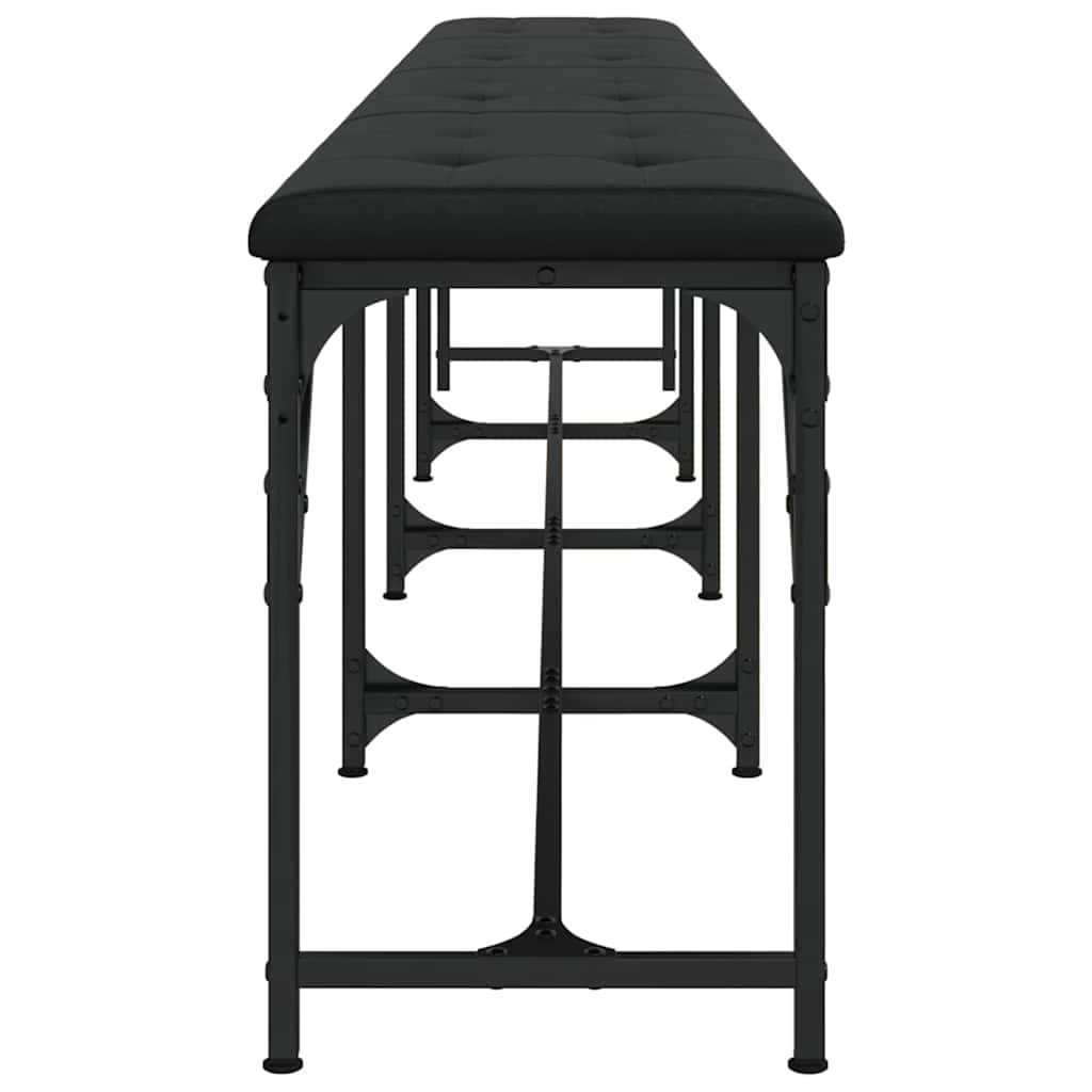 vidaXL Essbank Schwarz 248x32x45 cm Stahl und Kunstleder