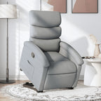 vidaXL Relaxsessel mit Aufstehhilfe Hellgrau Stoff