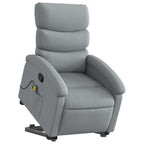 vidaXL Massagesessel mit Aufstehhilfe Hellgrau Stoff