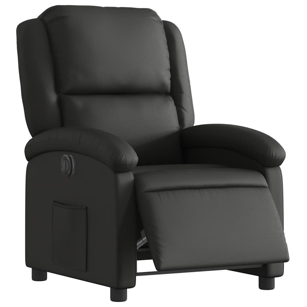 vidaXL Relaxsessel Elektrisch Schwarz Echtleder