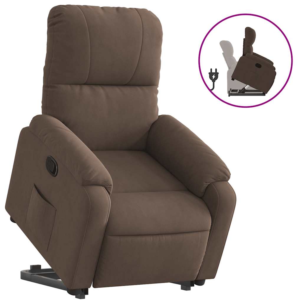 vidaXL Relaxsessel mit Aufstehhilfe Braun Mikrofasergewebe