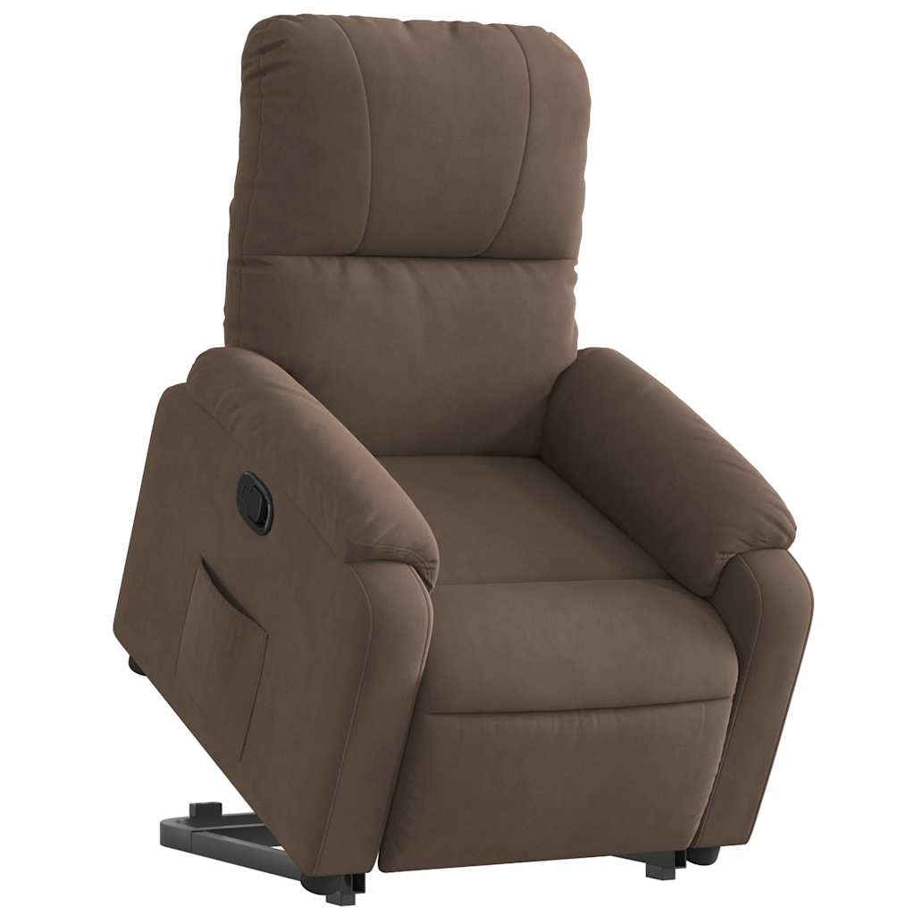 vidaXL Relaxsessel mit Aufstehhilfe Braun Mikrofasergewebe