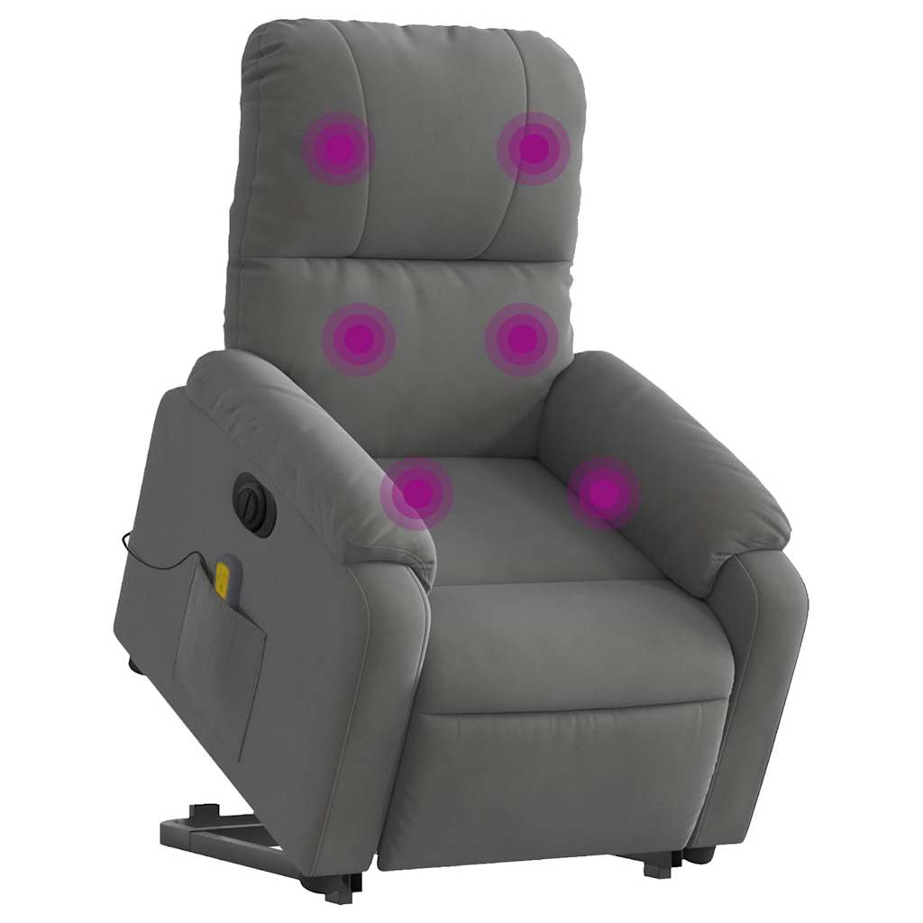 vidaXL Massagesessel Aufstehhilfe Elektrisch Dunkelgrau