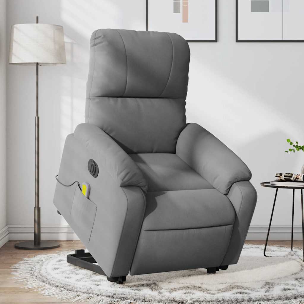 vidaXL Massagesessel Aufstehhilfe Elektrisch Dunkelgrau