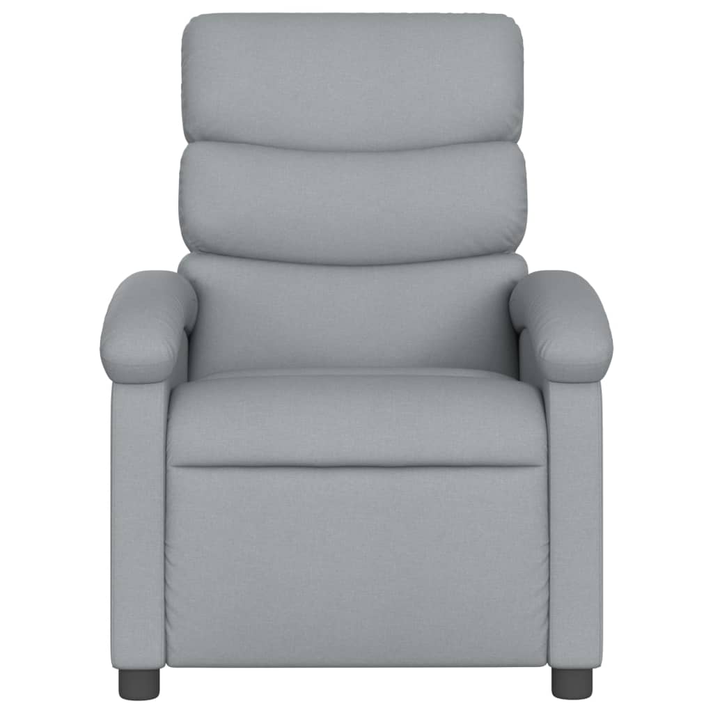vidaXL Massage-Relaxsessel, hellgrauer Stoff