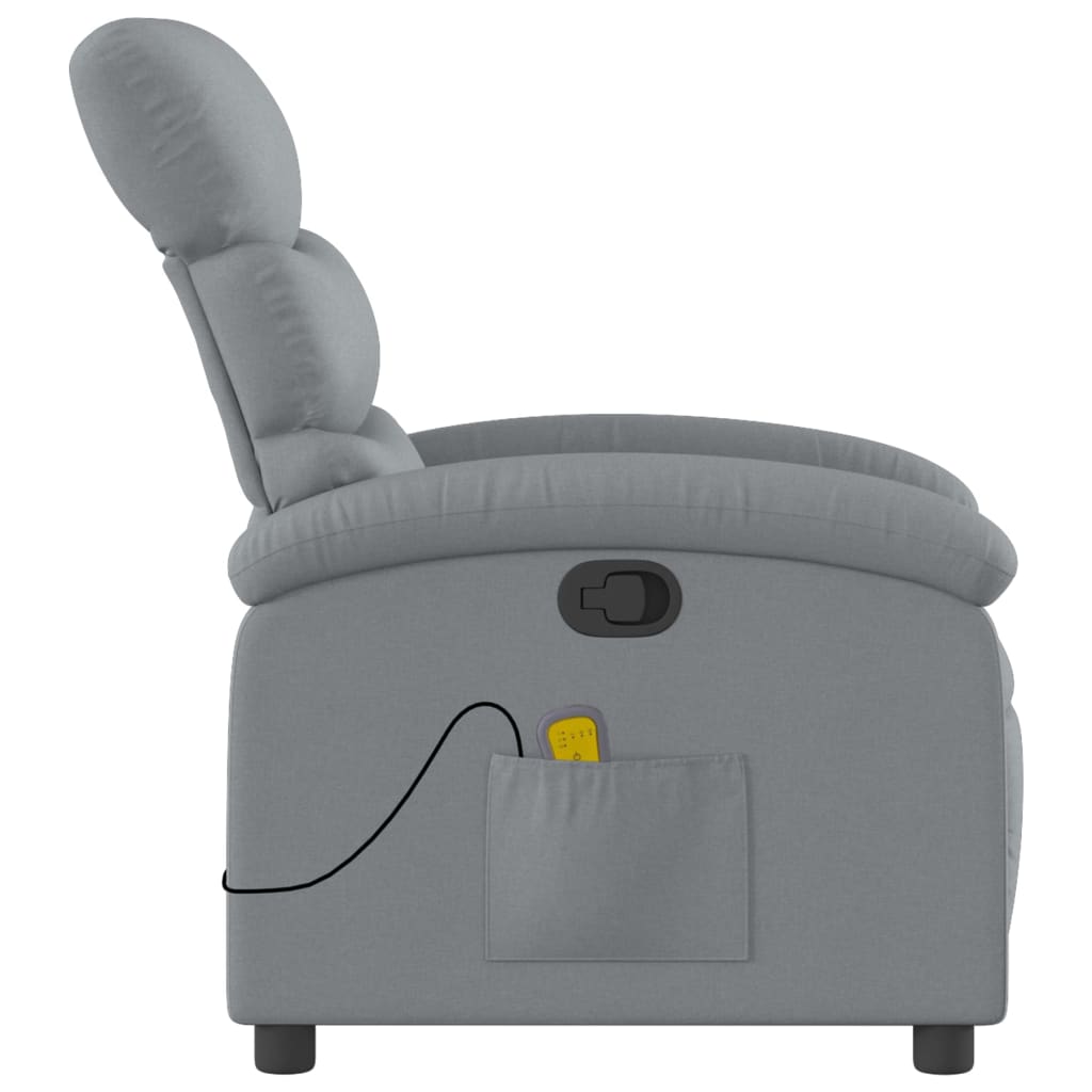 vidaXL Massage-Relaxsessel, hellgrauer Stoff