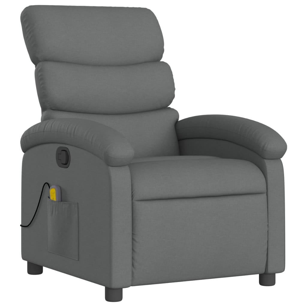 vidaXL Massage-Relaxsessel, Stoff, Dunkelgrau