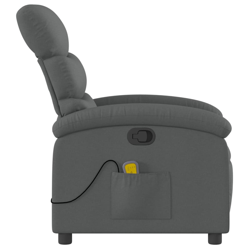 vidaXL Massage-Relaxsessel, Stoff, Dunkelgrau