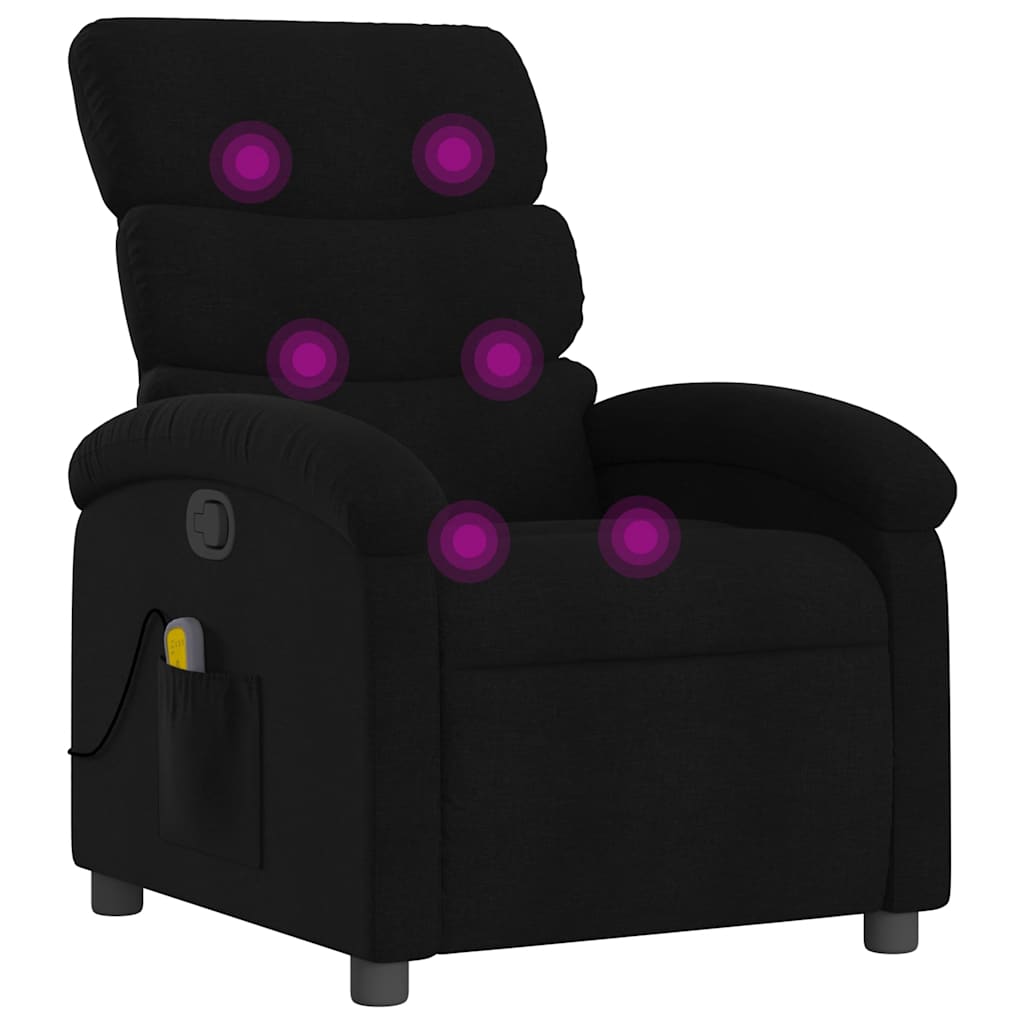 vidaXL Massage-Relaxsessel, schwarzer Stoff