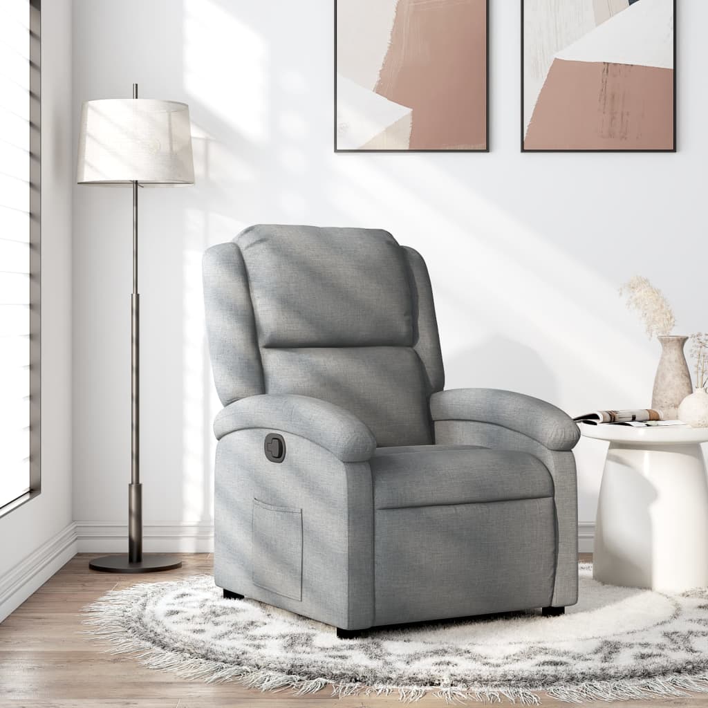 vidaXL Relaxsessel, hellgrauer Stoff