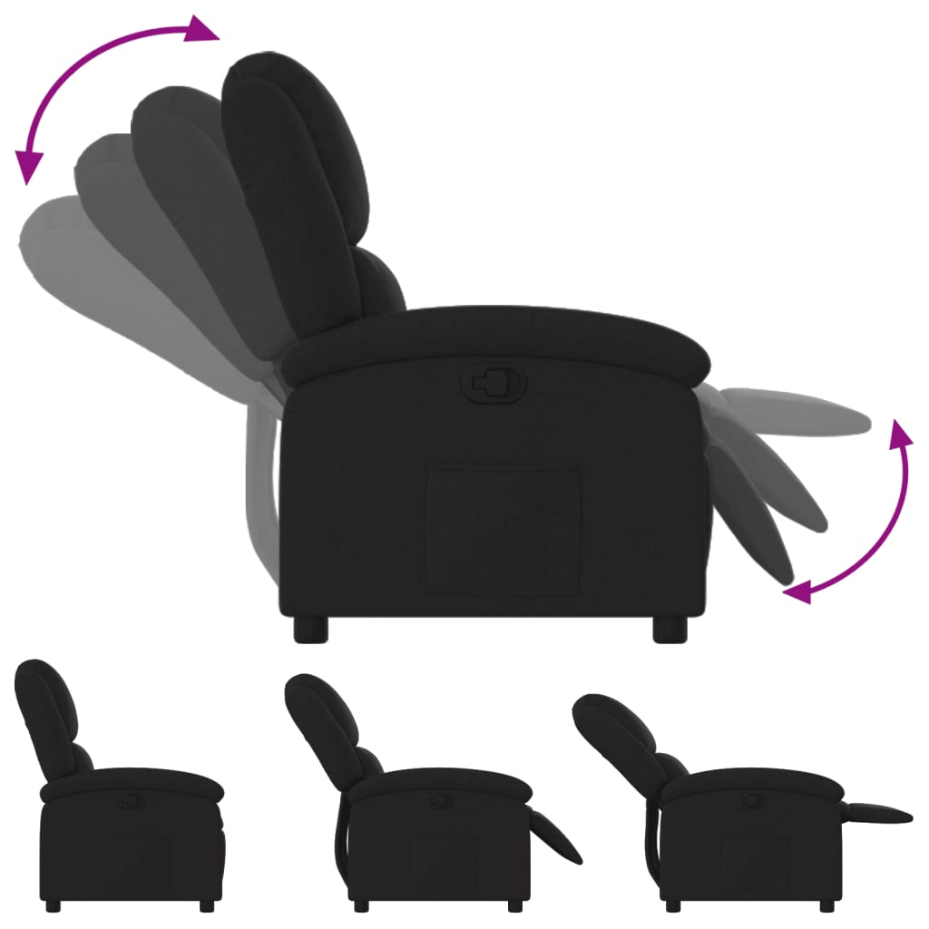 vidaXL Relaxsessel, schwarzer Stoff