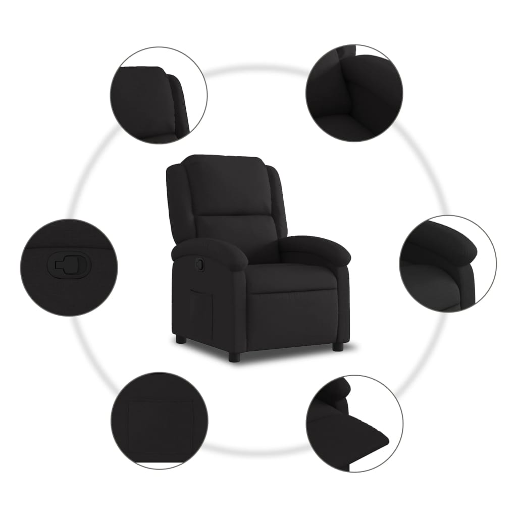 vidaXL Relaxsessel, schwarzer Stoff