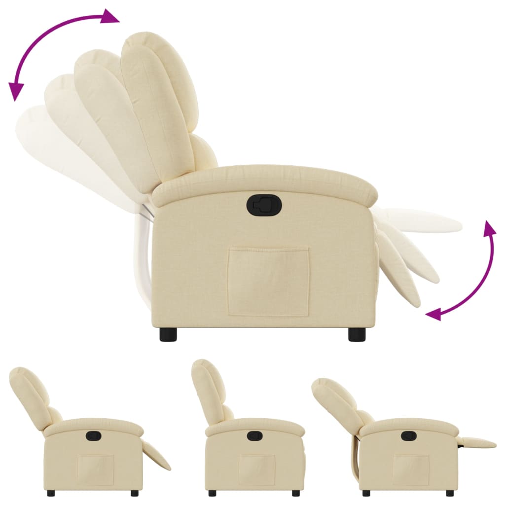 vidaXL Relaxsessel, cremefarbener Stoff