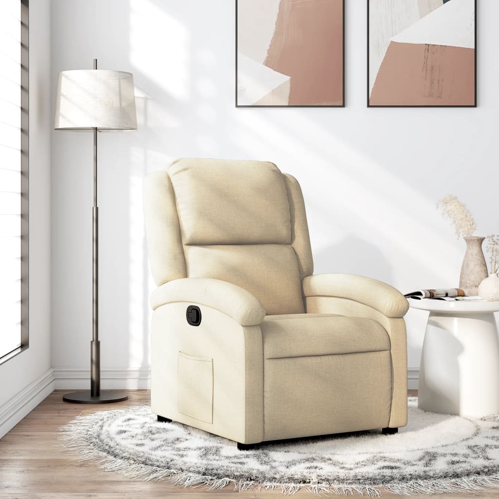 vidaXL Relaxsessel, cremefarbener Stoff