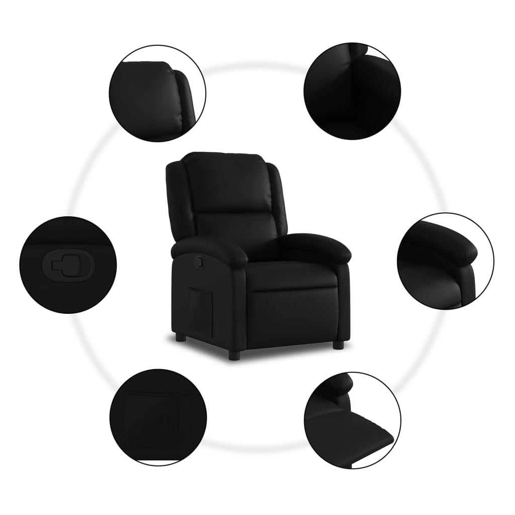vidaXL Relaxsessel, Kunstleder, Schwarz