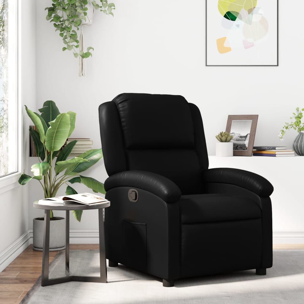 vidaXL Relaxsessel, Kunstleder, Schwarz