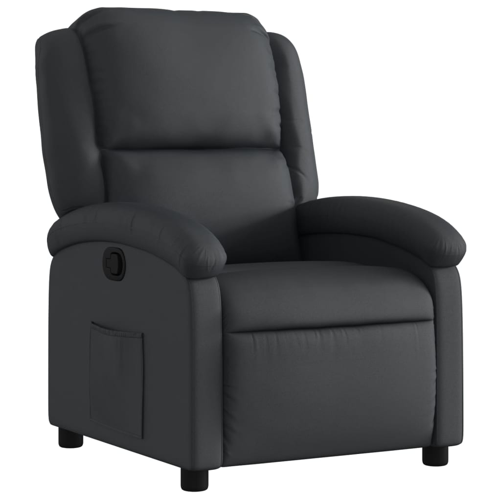 vidaXL Relaxsessel Echtleder Schwarz