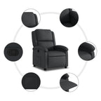 vidaXL Relaxsessel Echtleder Schwarz
