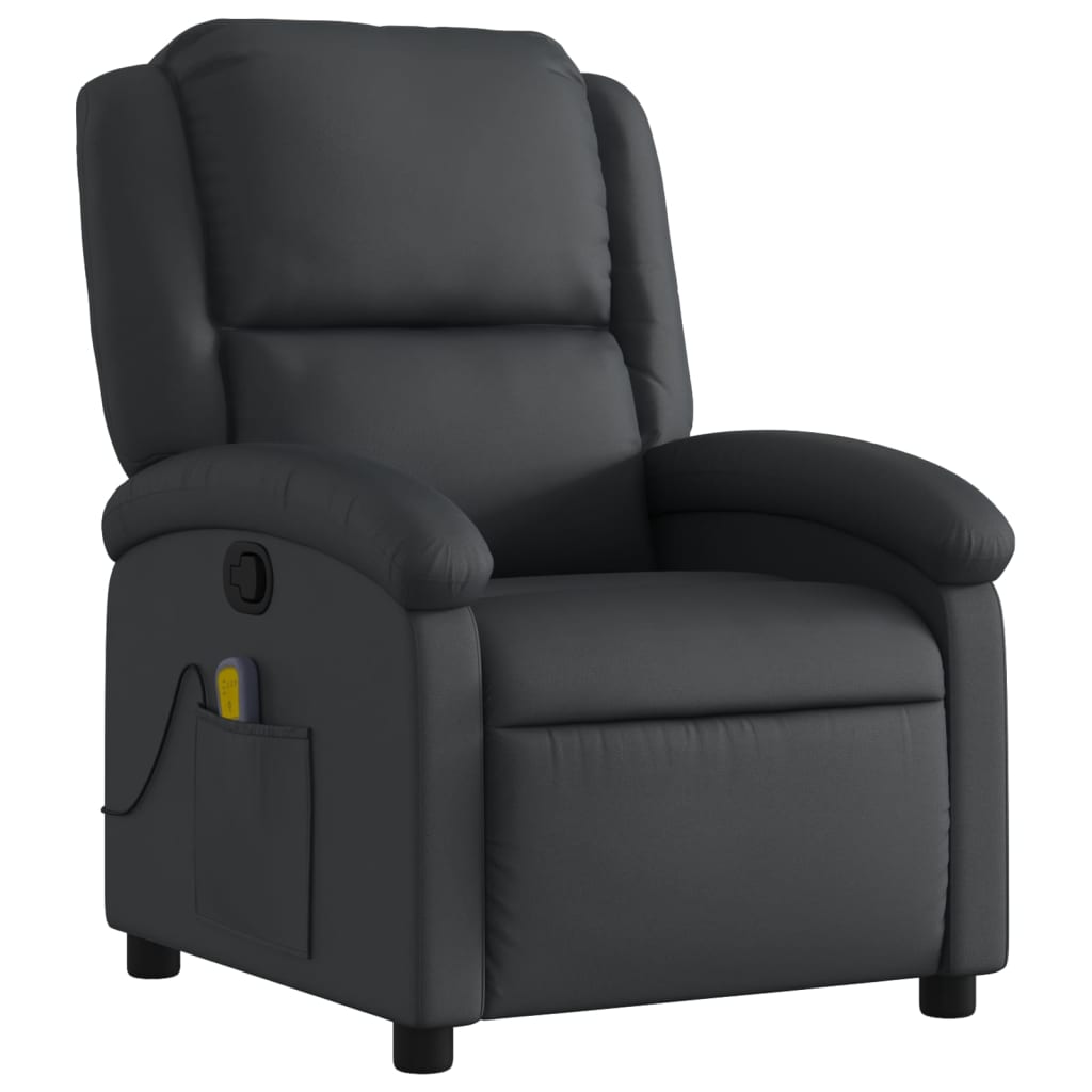 vidaXL Massagesessel Relaxsessel Echtleder Schwarz