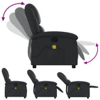 vidaXL Massagesessel Relaxsessel Echtleder Schwarz